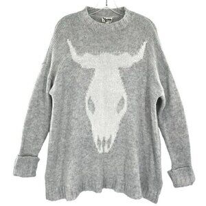 Show Me Your Mumu Mellow Fireside Sweater Bull Smokey Skull Oversized